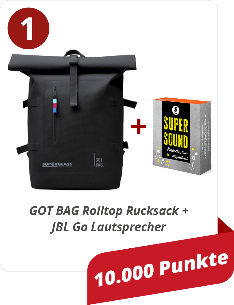 GOT BAG Rolltop Rucksack + JBL Go Lautsprecher